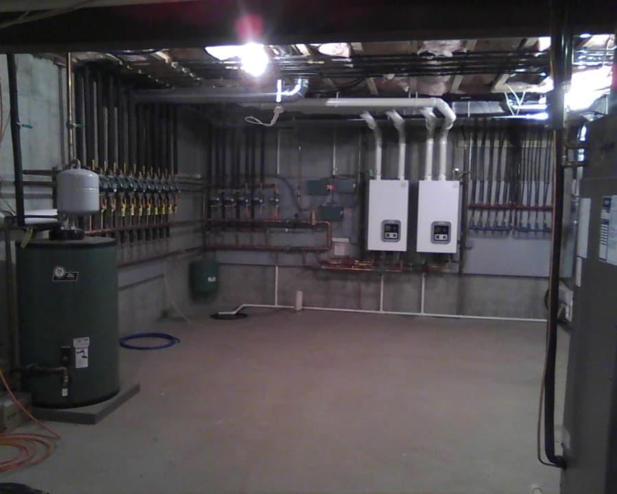 water heater in boiler room