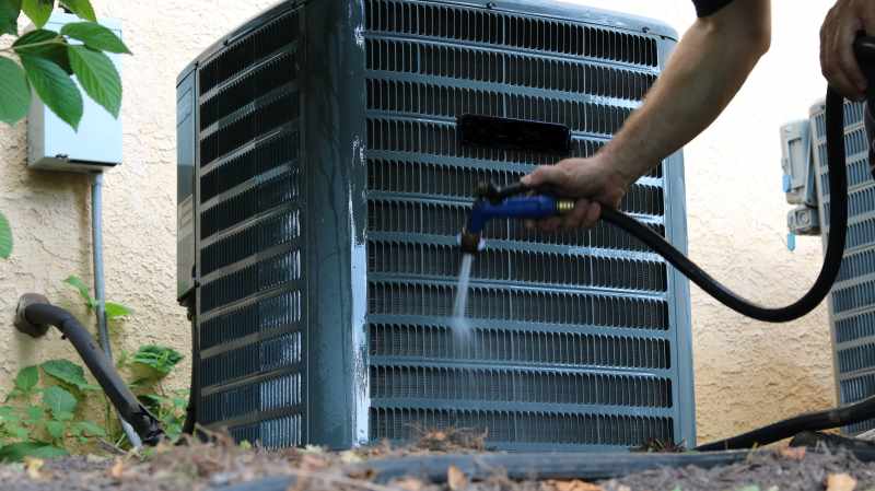 Cleaning outdoor AC unit