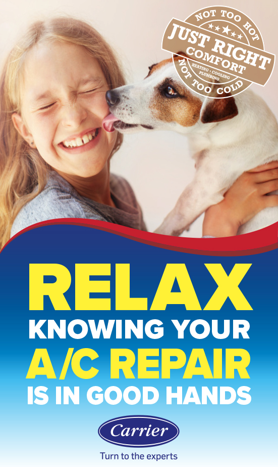 Graphic offering assurance that air conditioner repair is in good hands 
