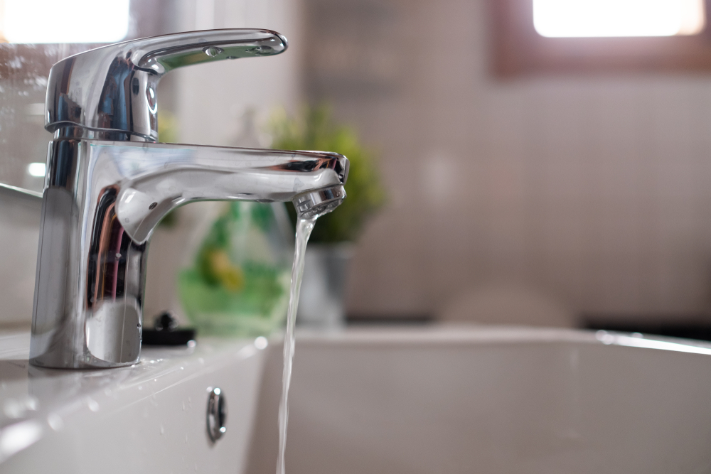 a bathroom sink faucet that is only trickling water due to low water pressure